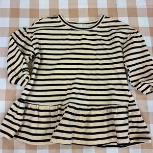 Copper Key Cream and Black Striped Tunic Top Dress 3t